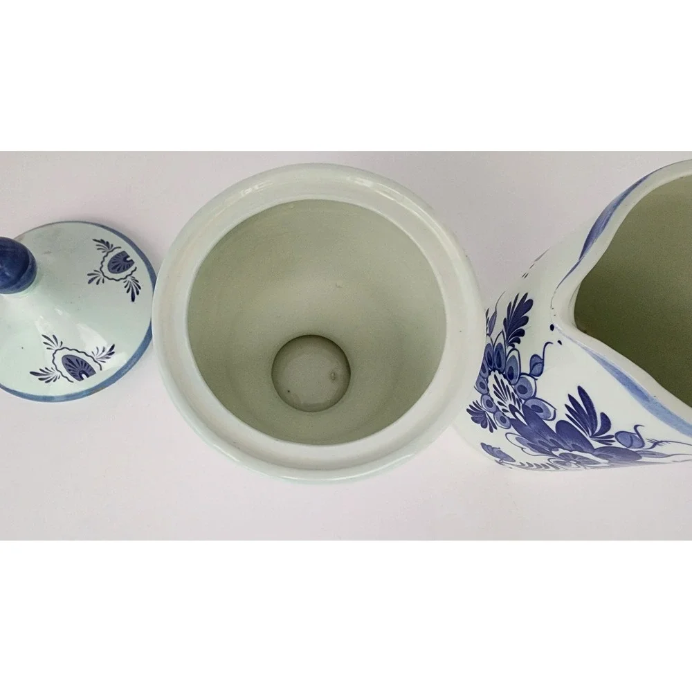 Our Own Import Pitcher Candy Dish Set Blue Vintage Floral Japan Ceramic VGC